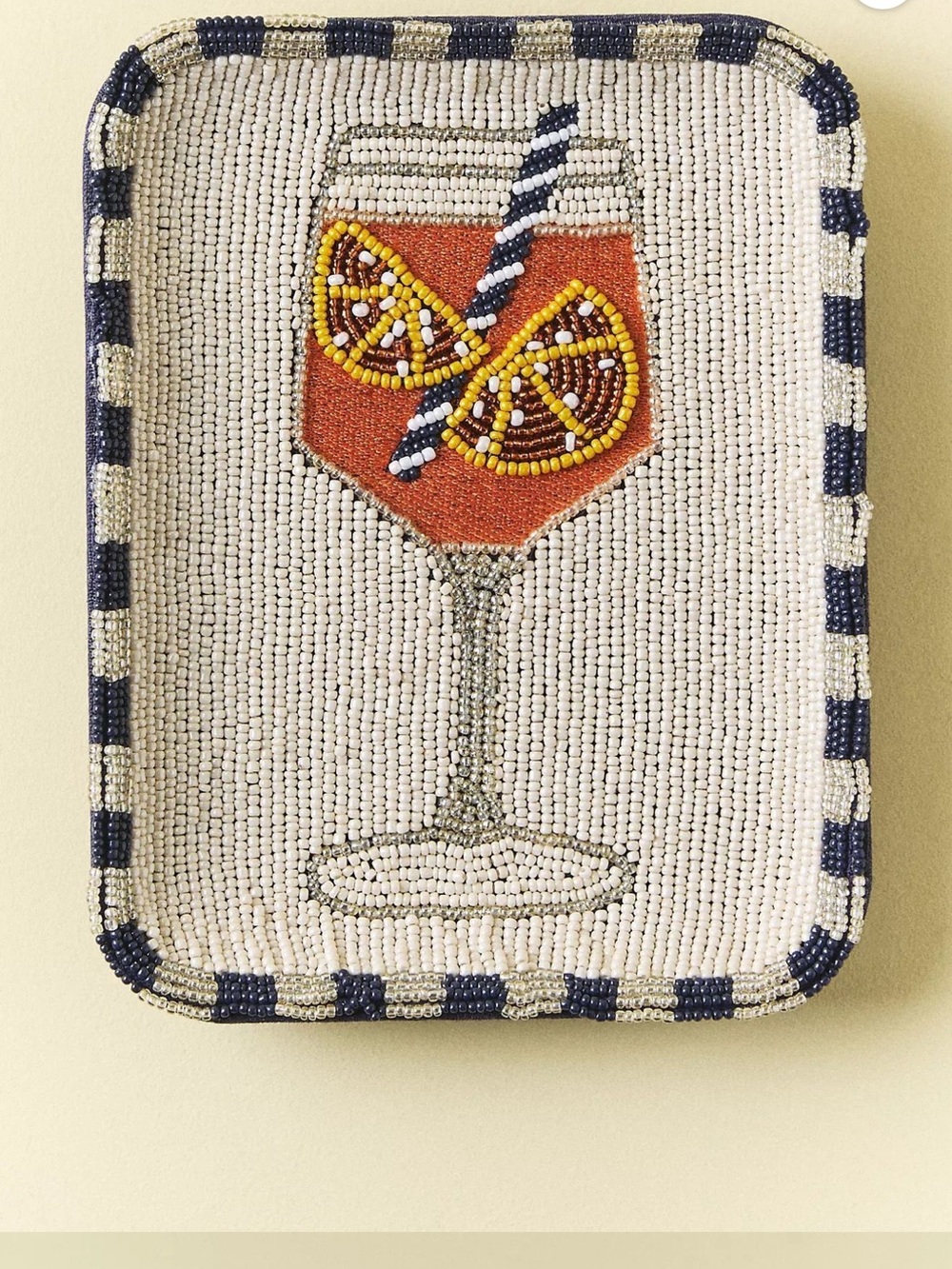Anthropologie Fiona Beaded Trinket Dish Aperol Spritz
